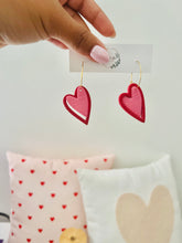 Load image into Gallery viewer, Double Heart Hoops
